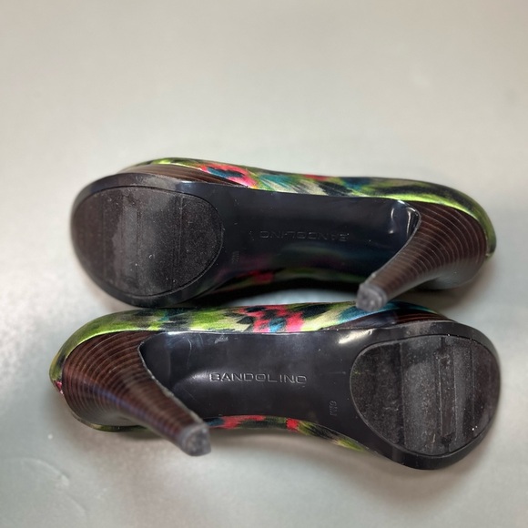 Bandolino Pumps BD7Jamara Abstract Floral Print PeepToe Multi-Color Size 6.5 - Picture 6 of 10